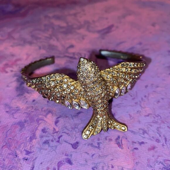 J. Crew Rhinestone Sparrow Gold Toned Bracelet - Picture 1 of 8